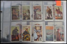 Cigarette cards; three albums of cigarette cards, all appearing to be full / complete sets. To