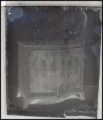 A large collection of large sized glass plate negatives depicting various antiques and furniture