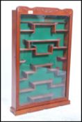 A 20th century good quality Chinese Hardwood Wall Hanging Collectors Display Cabinet with Fitted