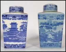 A 19th century Ringtons Tea Merchants tea caddy / pots along with a later example. Highest