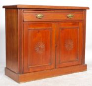 An Edwardian mahogany sideboard / dresser base comprising of a single drawer with brass plates and
