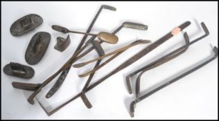 A group of 19th century Victorian bronze leather decorating tools for plaster / plastering.