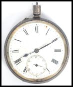 A gents silver hallmarked enamel faced pocket watc