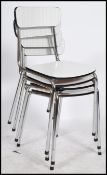 Tavo - A set of four 1960's Belgian vintage Formica topped kitchen American diner chairs having a