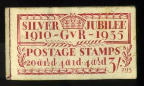 GB Stamp Booklet 1935 Silver Jubilee 3/- number 295 with all seven pages of stamps.All have inverted