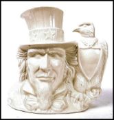 A rare Royal Doulton prototype character jug entitled ' Uncle Sam ', handle modelled the American