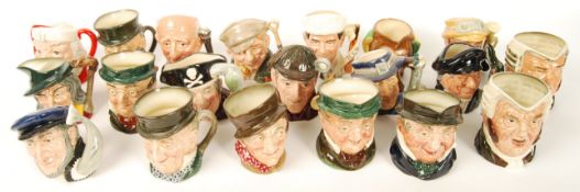 A collection of twenty medium sized Royal Doulton character jugs to include Santa Claus , many