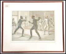 A 19th century Wood coloured hand engraving print by HP Jackson circa 1890 depicting ' A School of