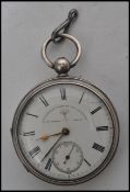 An Edwardian open face key-wound pocket watch named John Forrest London, Chronometer Maker to the