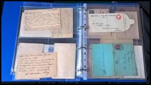 Large collection in two volumes of British Postal History Postal Stationery.  QV-Edward 7th (blue