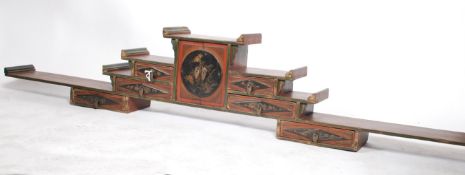 An antique republic of China early 20th century, Chinese popular wood wall mountable stepped