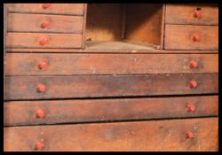 An early to mid 20th century Engineers tool box / specimen box. Having drop down cover to front