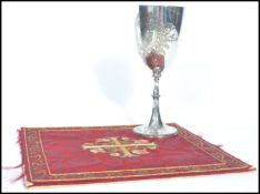 A vintage 20th century Mappin and Webb ecclesiastical wine communion goblet along with an