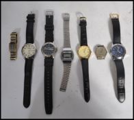 A group of vintage watches to include a Fond Acier (stainless steel) vintage art deco wrist
