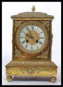 A 19th century French Japy Freres ormolu gilt bracket 8 day movement mantel / table clock raised