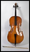 A 20th century Romanian made for Stentor Cello, Stentor student II cello with bow. Measures 114 cm