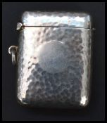 An early 20th century silver hallmarked match Vesta case having a fitted hinged lid, Chester assay