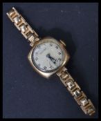 A vintage 20th century ladies 9ct gold Rotary cocktail watch set on an extendable rolled gold