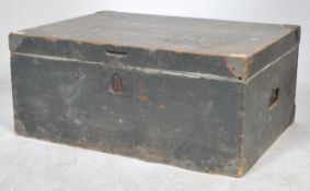 A 20th century painted pine German military ammunition box with grey painted finish all over, the