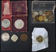 A George 3rd 1819 silver crown with St George & Dragon to Obvs.  Together with medal coin for Prince