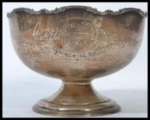 A large silver hallmarked footed bowl / table centrepiece by Josiah Williams & Co (David