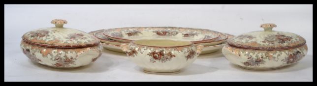 A set of three 19th century transfer printed Staffordshire graduating trio of meat platters together