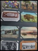 POSTCARDS. Art Nouveau Edwardian album with collection of over 450 old picture cards. Wide range