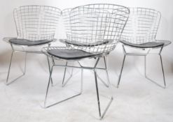 After Harry Bertoia - BE49 chair - An retro industrial set of four chrome wire formed metal mesh