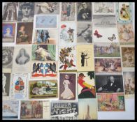 Vintage themed postcards in shoebox. Various subjects - diverse range. Over 700.