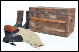 A vintage early 20th century diddy box pertaining to a Vice Admiral containing various clothes