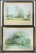 Two framed and glazed watercolour paintings of countryside scenes by Colin Kirby Green being