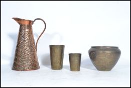 An early 20th century Joseph Sankey copper ewer ju