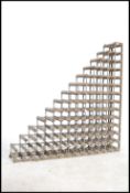 A 20th century large Industrial style Farrow & Jackson wine rack of galvanised metal and wooden