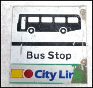 A retro 20th century City Link Bristol bus sign having original decals. Metal frame with applied