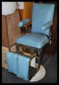 A vintage 20th century Industrial / medical dentists chair / surgeons theatre bed of enamel