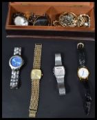 A good collection of vintage 20th century costume jewellery to include several watches pocket