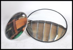 2 retro 20th century vintage Industrial convex shop security mirrors,both of circular form with