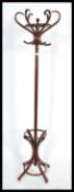 A 20th century Thonet style bentwood hatstand having shaped hooks on turned column with splayed