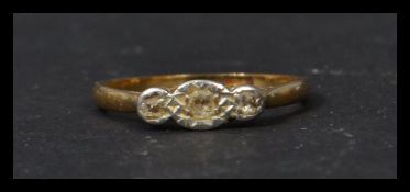 A vintage hallmarked 18ct gold and diamond ring size N 1/2 and weighing