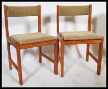 Findahl's mobler - A 1970's Danish retro vintage pair of teak wood dining chairs having woolen