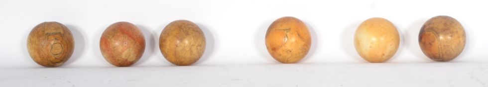 A collection of six 19th century Victorian ivory billiards balls. Approximately 5cm in diameter