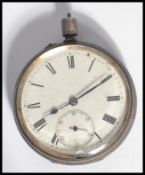 A gents silver hallmarked enamel faced pocket watc