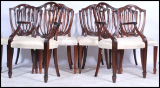 A set of ten quality mahogany Brights of Nettlebed Chippendale revival design dining chairs. All