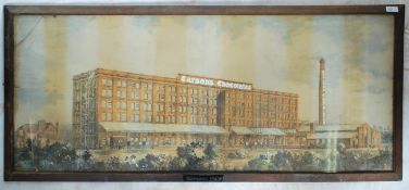 WATERCOLOUR of Carson’s Chocolates & Confectionery Ltd Factory and railway at Siston Hill (