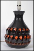 A vintage mid 20th century West German ' Fat Lava ' style table lamp having drip glaze design