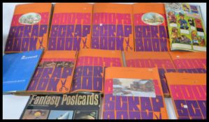 Massive postcard accumulation.Several thousands loose and collection in twelve scrapbooks.