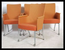 A set of four Ruud Ekstrand Salute F - 221 chairs for Skandiform of Sweden. The chairs purchased