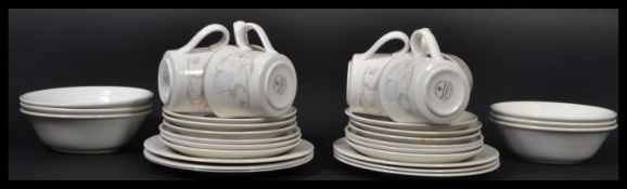 A Royal Doulton Fresh Flowers Bromton LS1066 pastern tea and breakfast service consisting of bowls ,