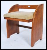 A vintage 20th century Art Deco seat / chair in the manner of Heal's the oak constructed chair