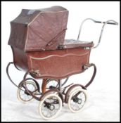 2 Retro early 20th century prams, each being coachlined with original enamel paintwork, original